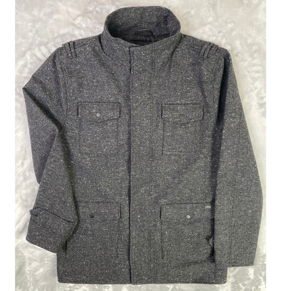KR3W Wool M65 Style Field Jacket Men's L Black Speckle Outdoor Skater Coat Parka